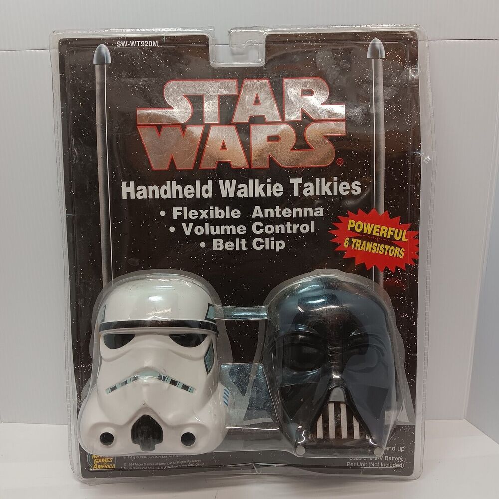 1994 STAR WARS HANDHELD WALKIE TALKIES DARTH VADER & STORMTROOPER SEALED